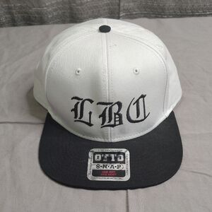 LBC Hat Cap Strap Snap Back Adjustable White Black Old English Long Beach City